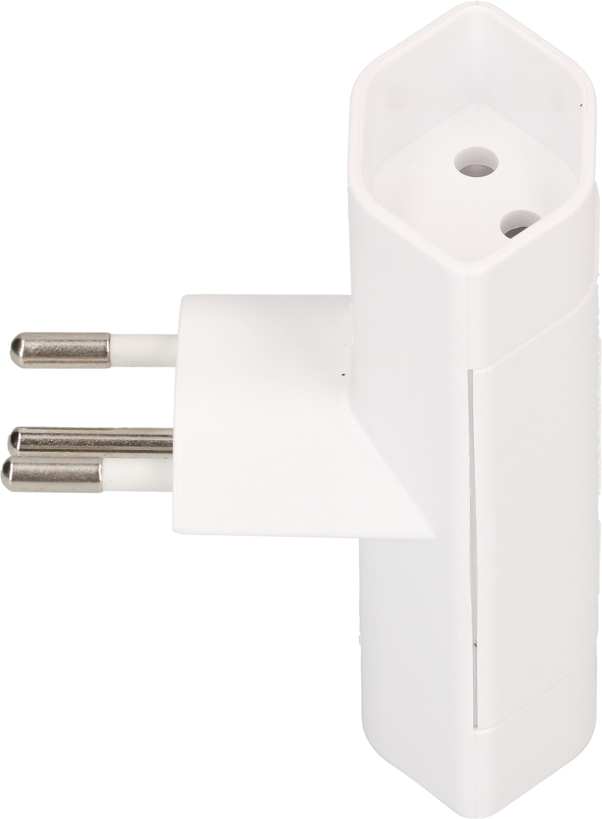 Adaptor T-shape 2x socket Swiss type 13 white