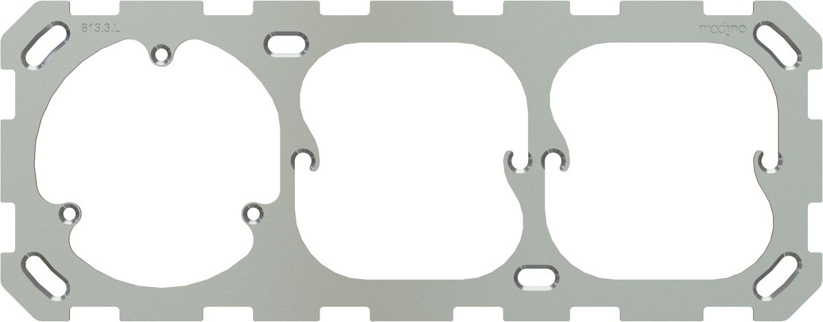 Fixing plate size 1+1+1 horizontal for wall socket 3x type 13
