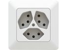 Flush-type wall socket 3x type 13 priamos white