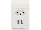 Kombisteckdose 1x Typ13 1x USB-Doppelcharger 2.4A weiss