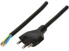 TD câble secteur H05VV-F3G1.0 1m noir type 12