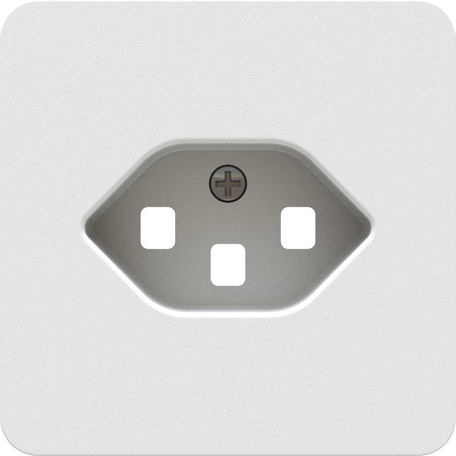 Central plate to wall socket 1x type 23 priamos white