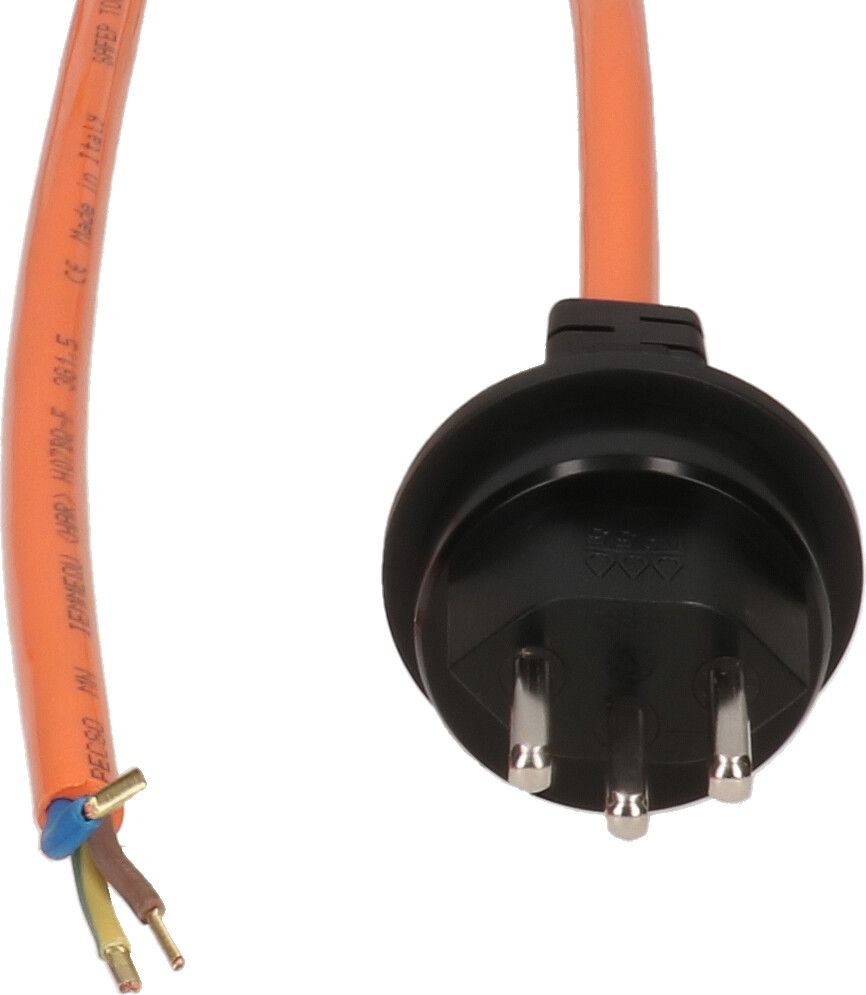 PUR câble secteur H07BQ-F3G1.5mm2 5m orange type 23 IP55