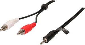 Audio-Y-Adapter-Kabel stereo Klinkenstecker/Cinch-Stecker 3m