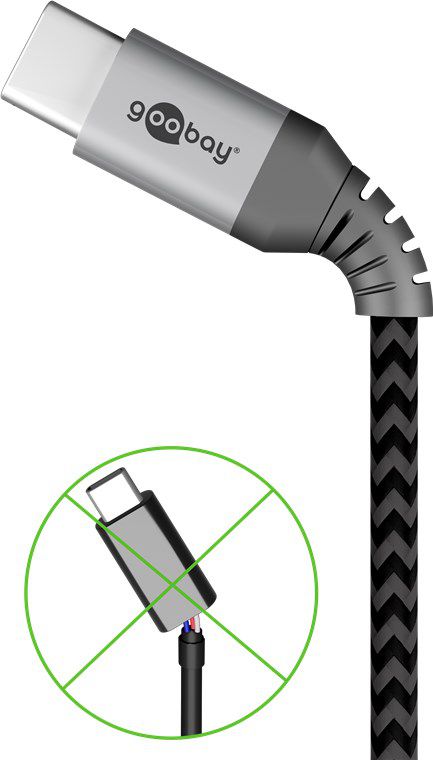 Câble USB-C textile fiches métallique extra-robuste 1m noir