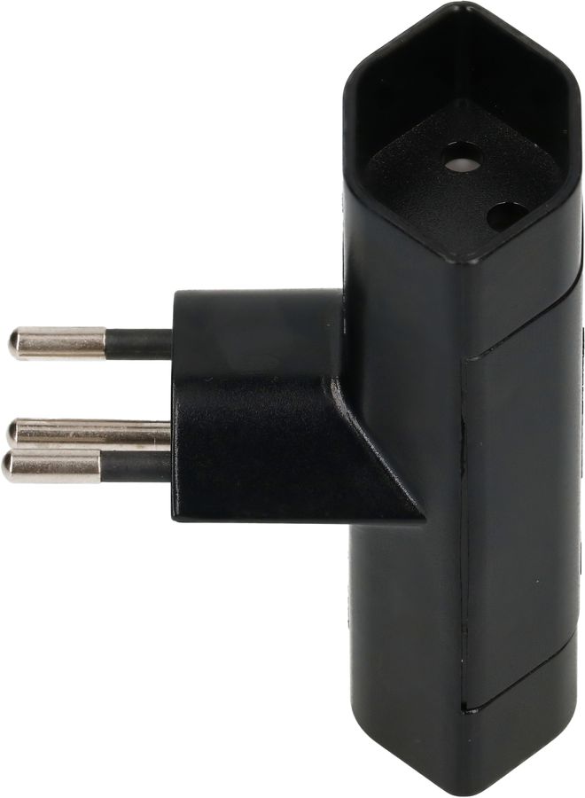 Adaptor T-shape 2x socket Swiss type 13 black