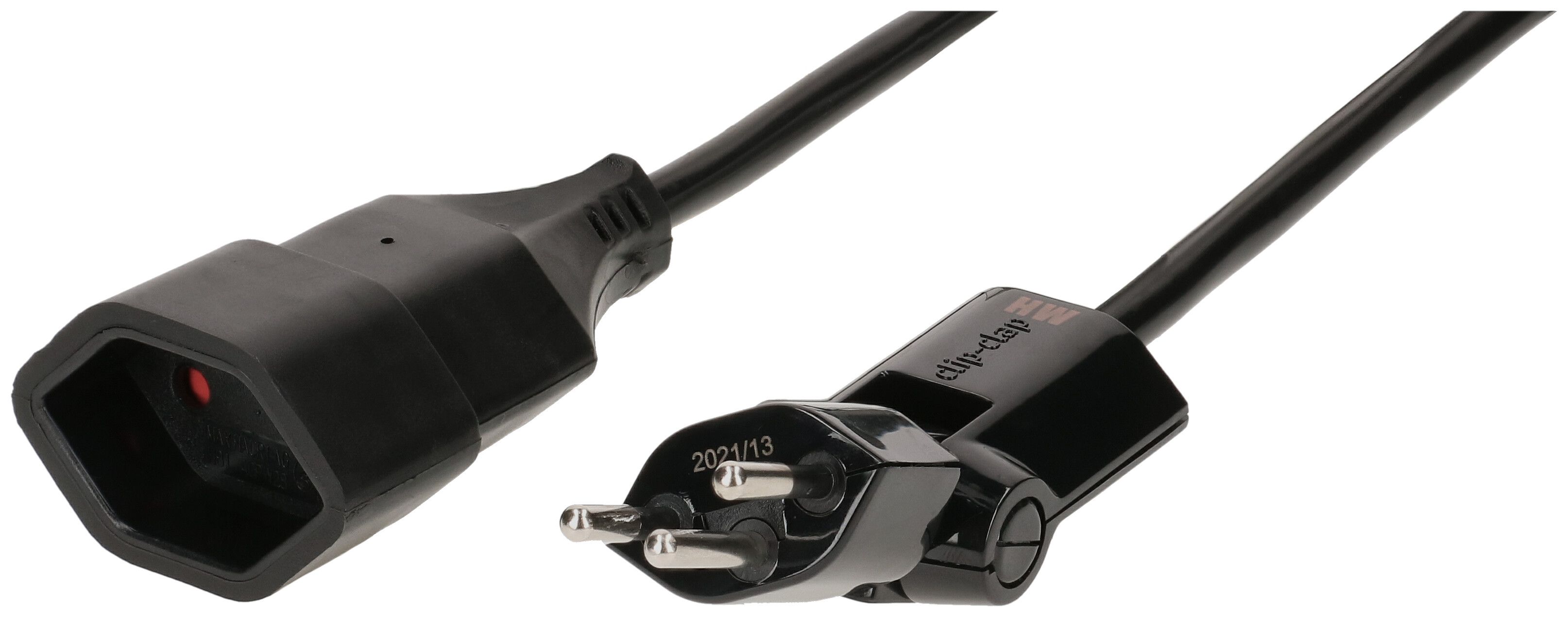 Extension cable cordset H05VV-F3G1.5mm2 black