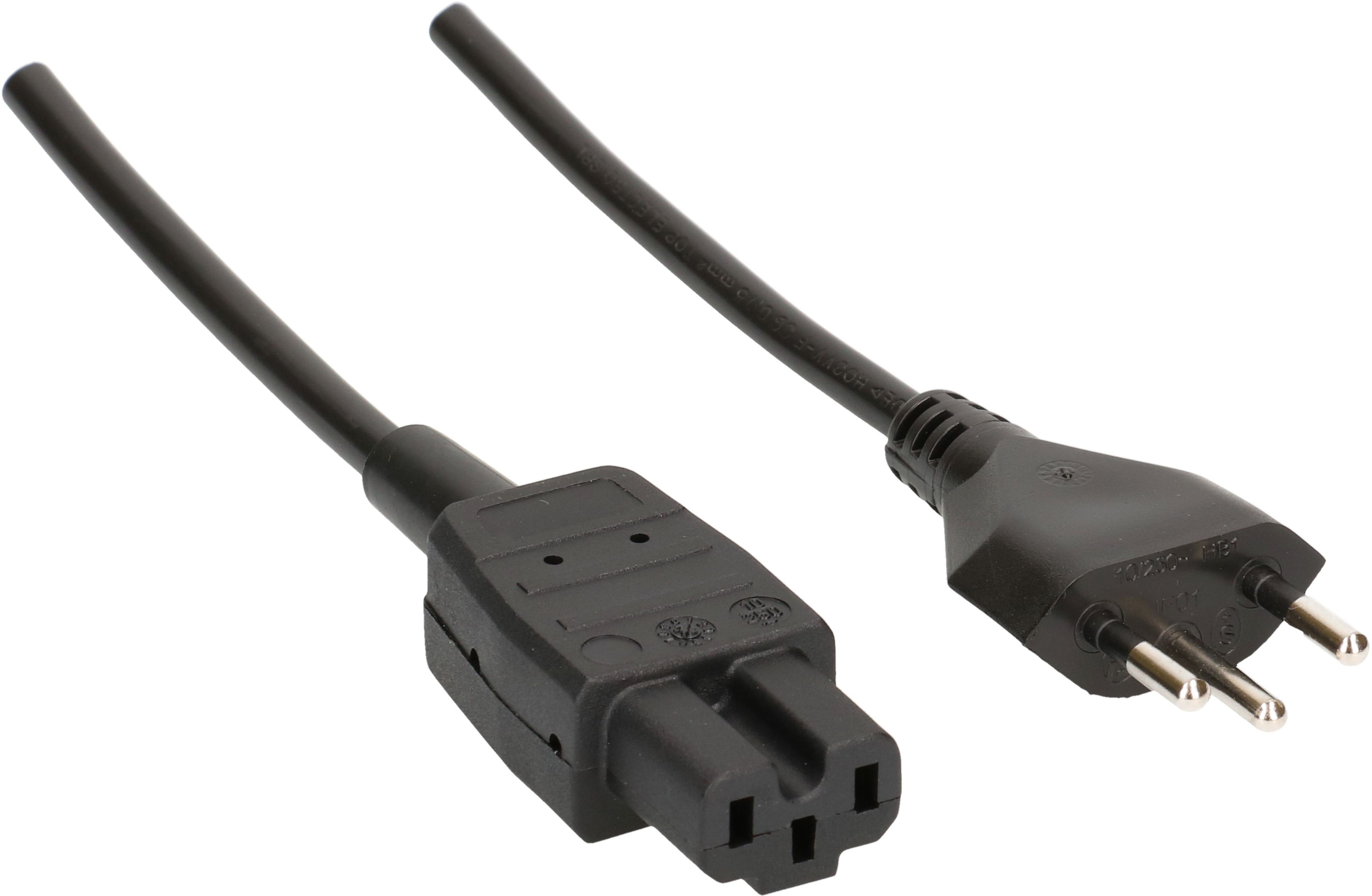 Cable cordset TD H05VV-F3G1.0 3m black T12/C15A
