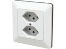 Flush-type wall socket 2x type 13 priamos white