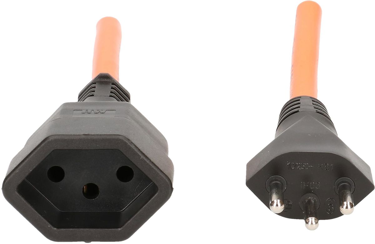 Extension cable cordset H05VV-F3G1.0mm2 orange
