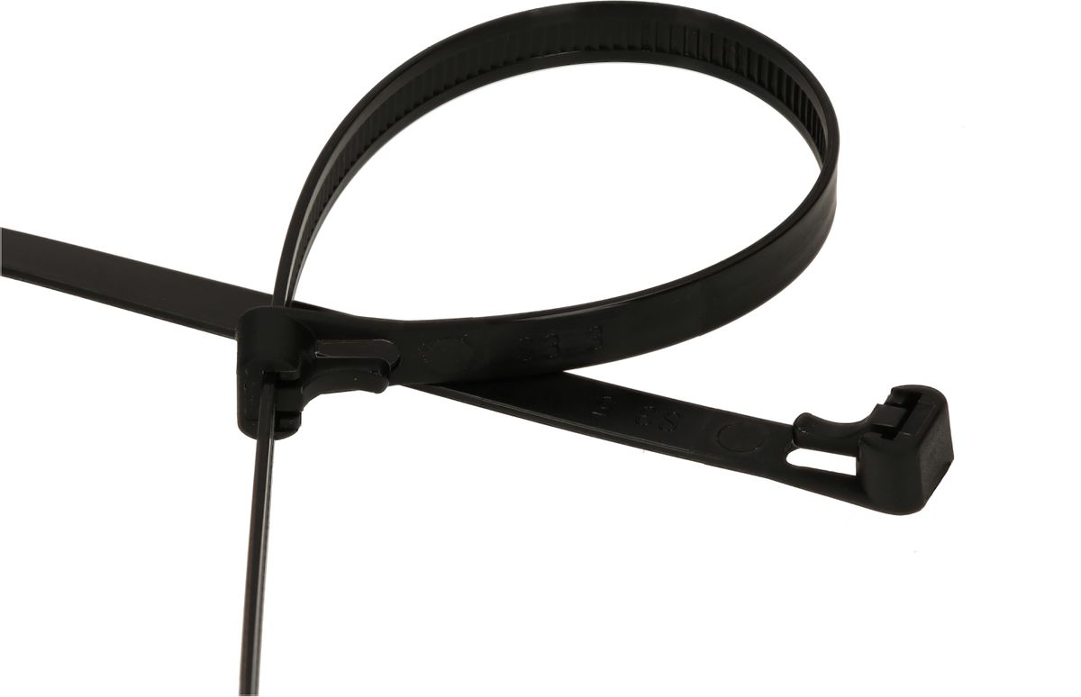 Cable ties reopenable 7.5x200mm black