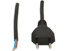 Cable cordset H05VV-F2x1,0mm2 black