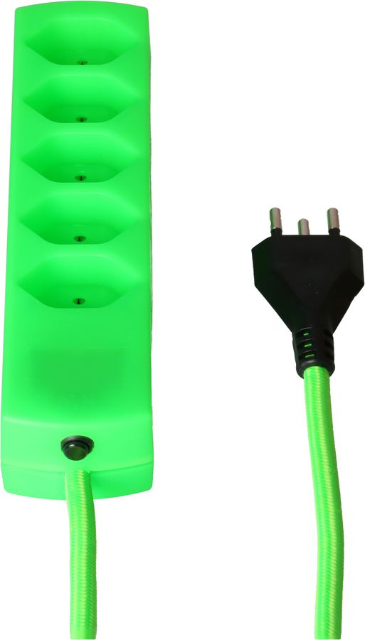 Multipresa maxTEX 5x tipo 13 verde fluorescente
