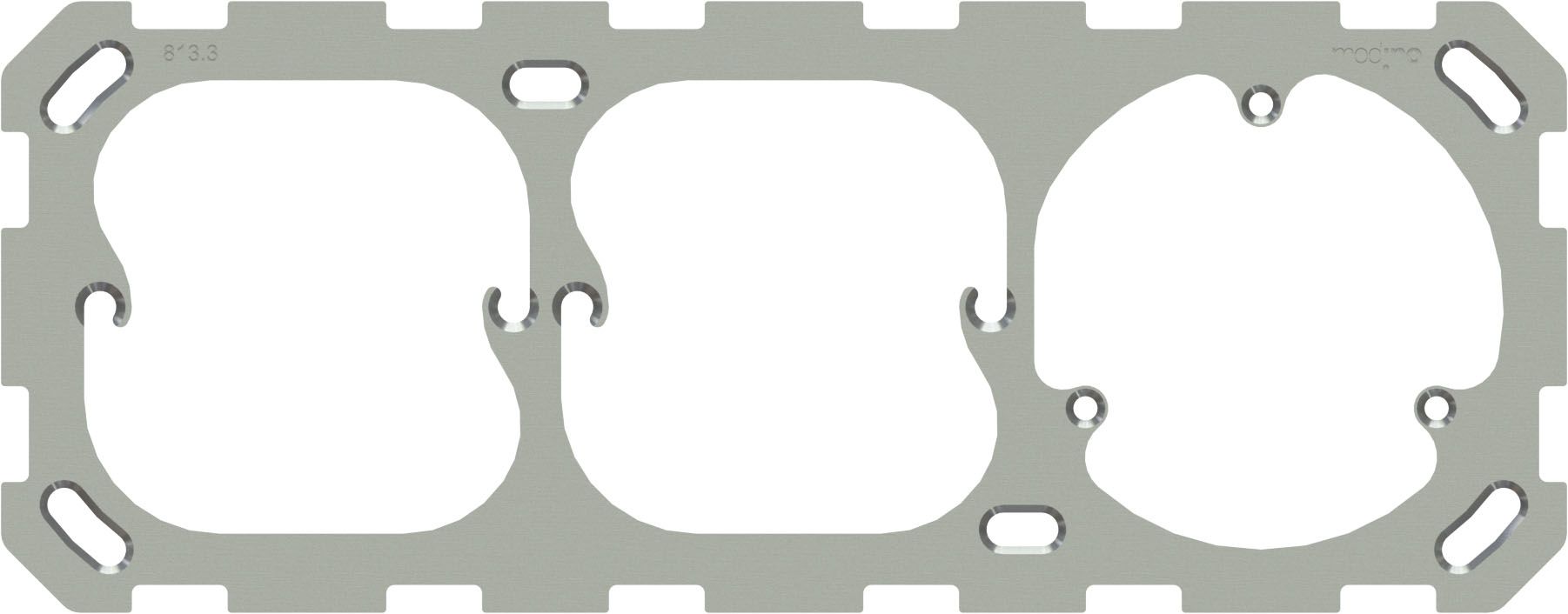 Fixing plate size 1x3 horizontal for socket 3x t13