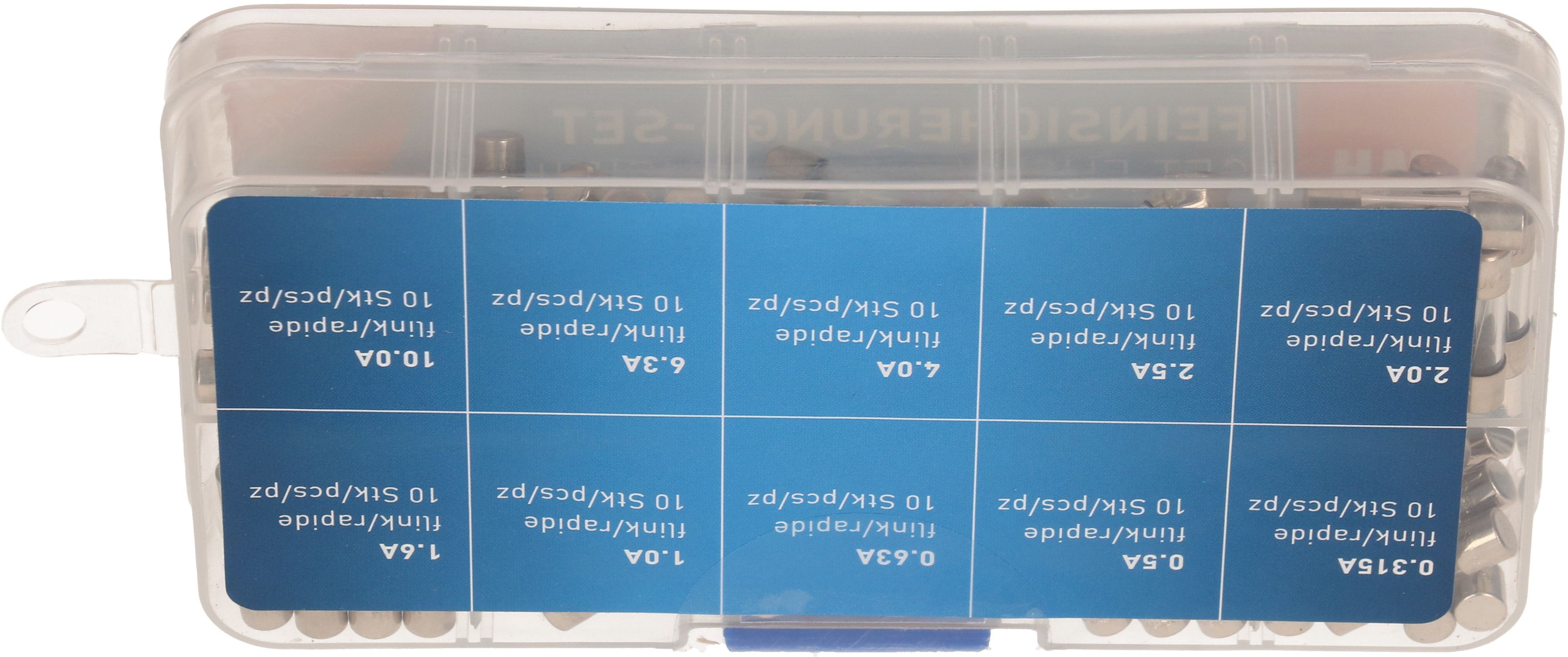 Plastic box with glass fuses 5x20mm fast-acting