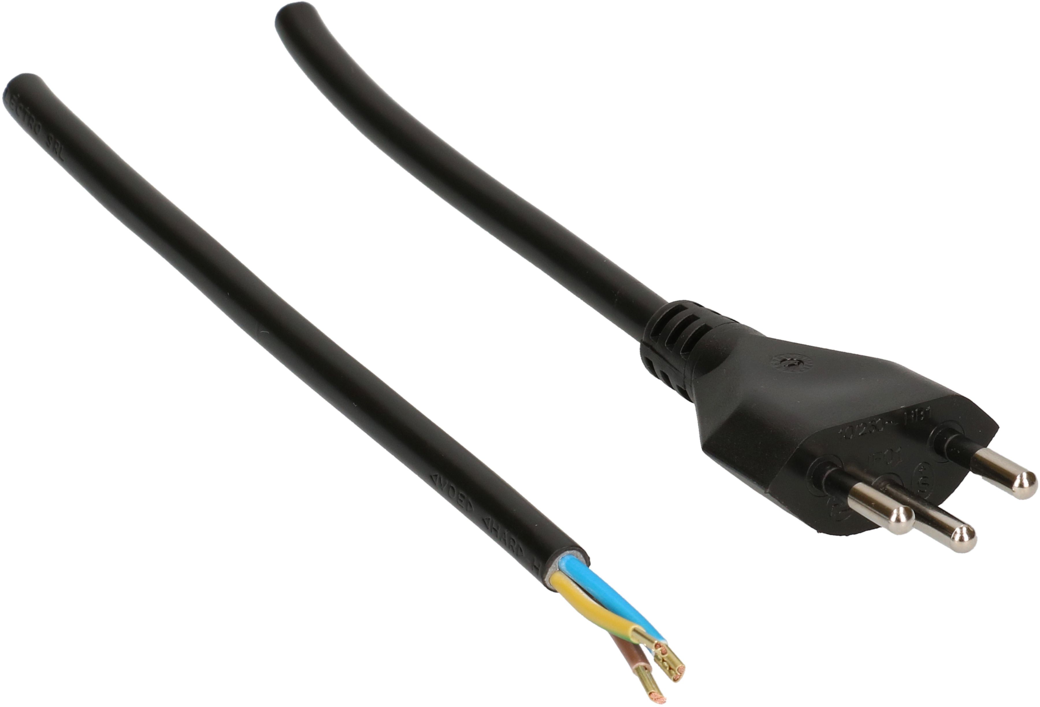 TD câble secteur H05VV-F3G1.0 5m noir type 12