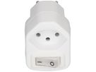 multi adaptateur 1x type 13 3 pôles blanc interrupteur