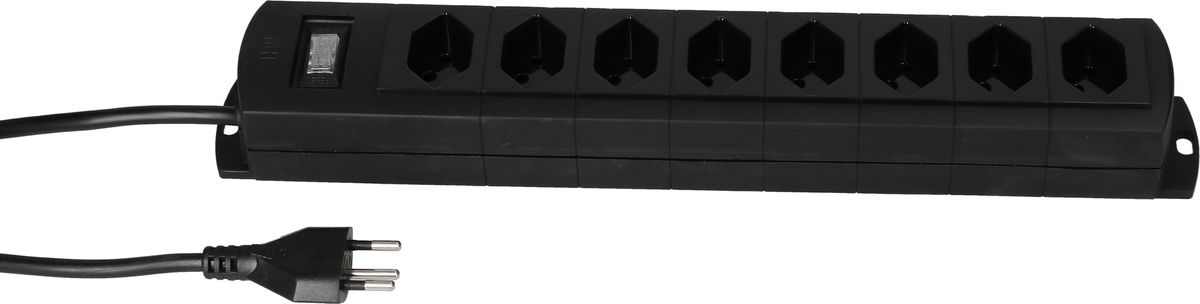multiprise Prime Line 8x type 13 noir interrupteur 3m