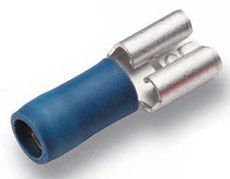 Flachsteckhülse, isoliert, 1,5-2,5mm², Flachstecker 2,8-0,5, blau
