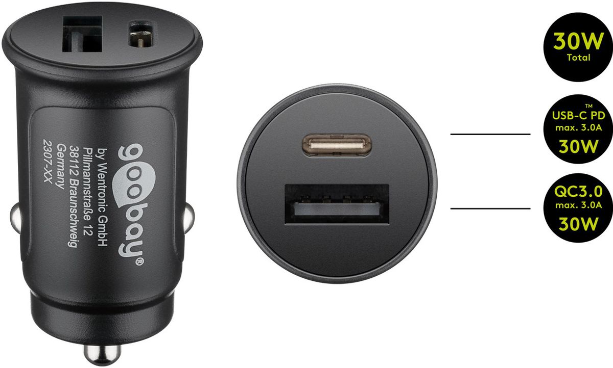 Caricatore rapido da auto USB-C PD compatto
