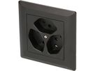 Steckdose 3x Typ 13 Gr.1x1 UP BS Kallysto schwarz