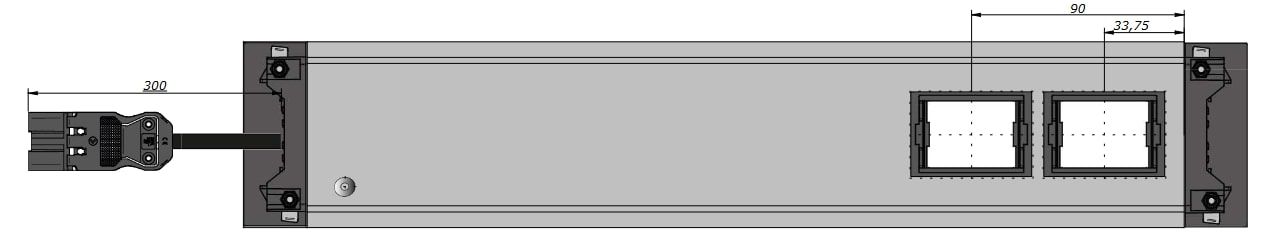 INTRO2.0 large Steckdosen. elox. 3x Typ 13 1x USB-C 60W 2x Leer
