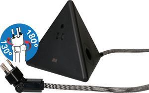 Energy Pyramide multiprise 2x type 13 noir USB A+C 2.5m clip-clap