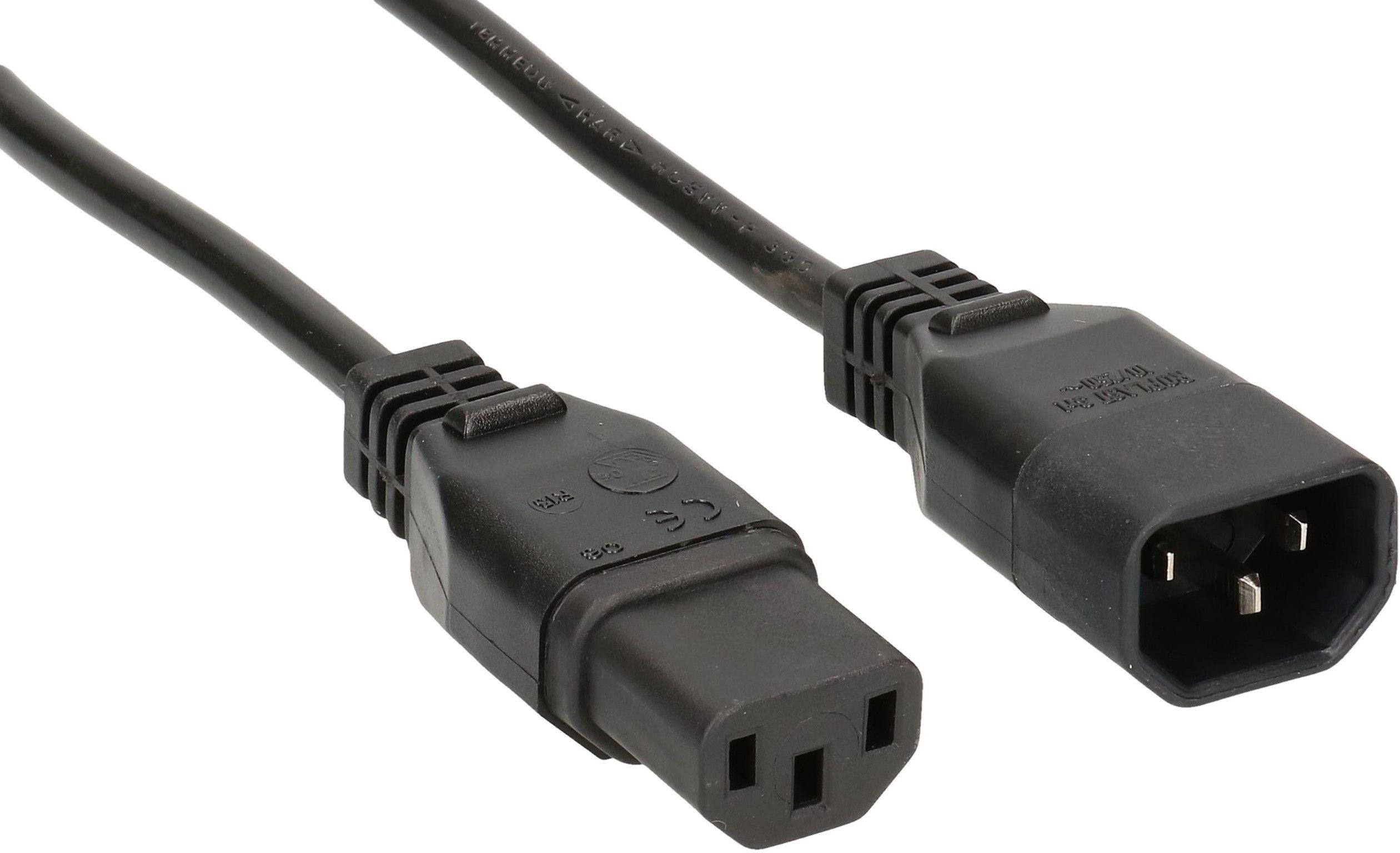 TD-Apparateverlängerung H05VV-F3G0.75 1.5m schwarz C14/C13