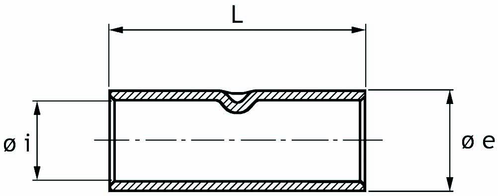 Stossverbinder galv.verzin. E-Cu-Rohr Leiterque./L 0.75mm²/15.7mm
