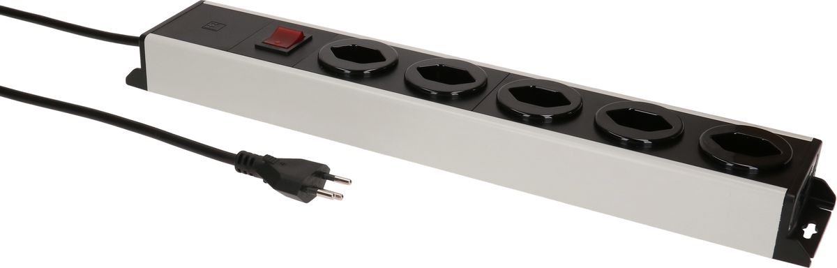 Steckdosenleiste Power Line 5x Typ 13 grau/schwarz Schalter 1.5m