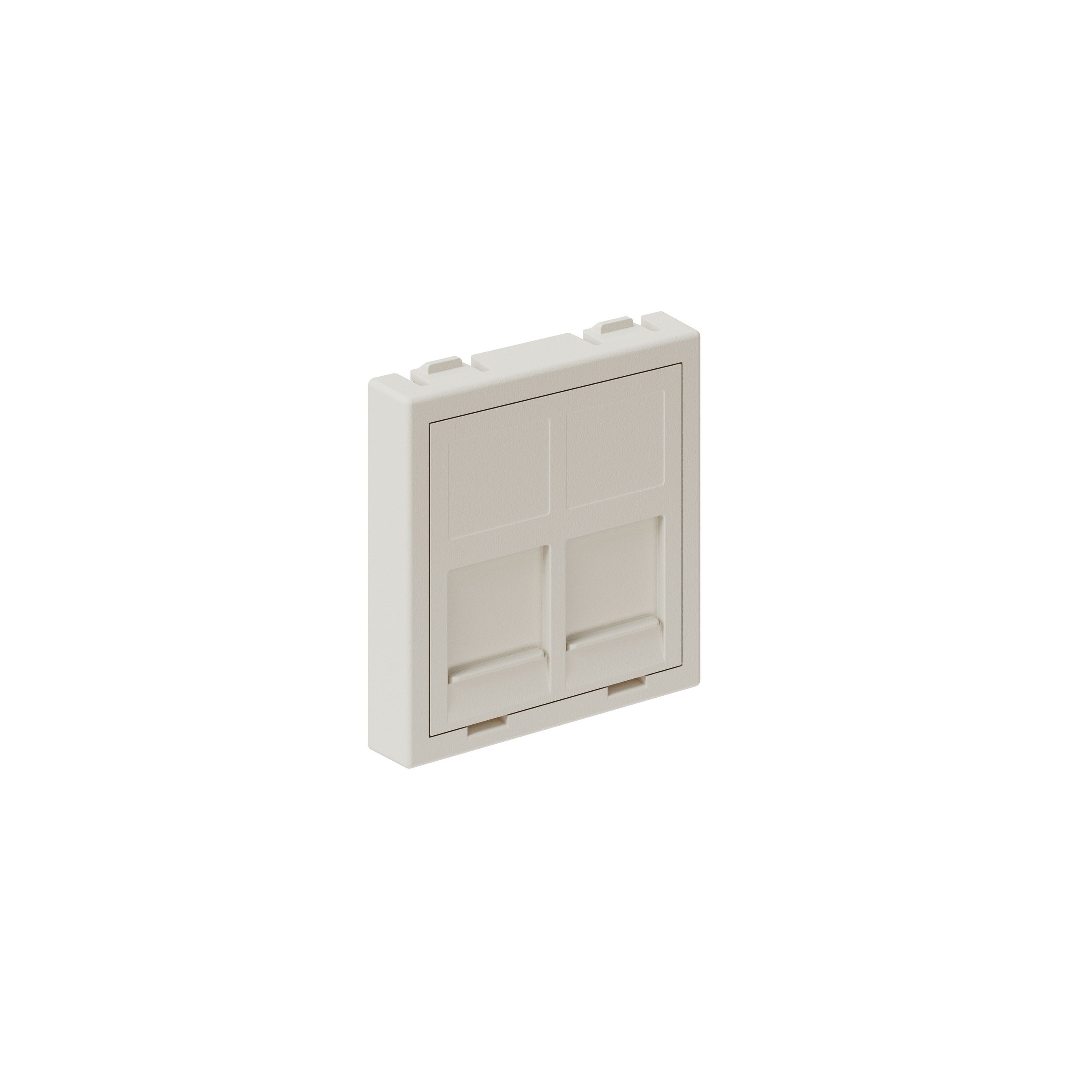 accessoire multimédia 45x45 blanc couverture pour 2x RJ45