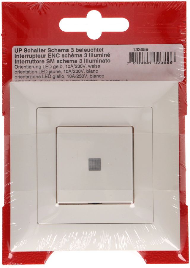 interrupteur à poussoir schéma 3 illuminé jaune ENC EdizioDue bc