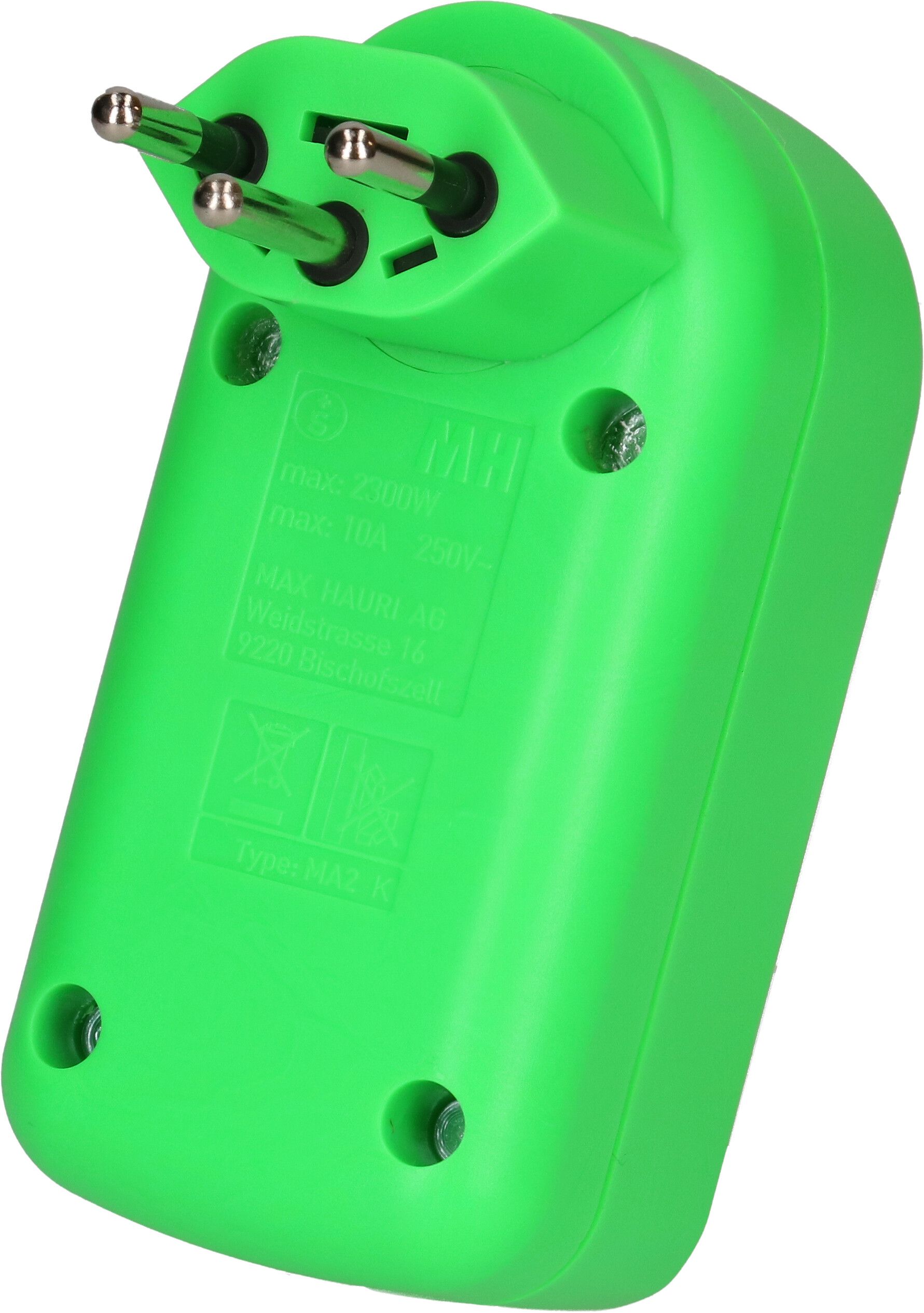 Multi adaptateur maxADAPTturn 2x type 13 vert fluo rotatif BS