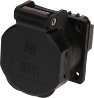 Einbausteckdose 1x Typ 23 L+N+PE Max Hauri IP55 schwarz/schwarz