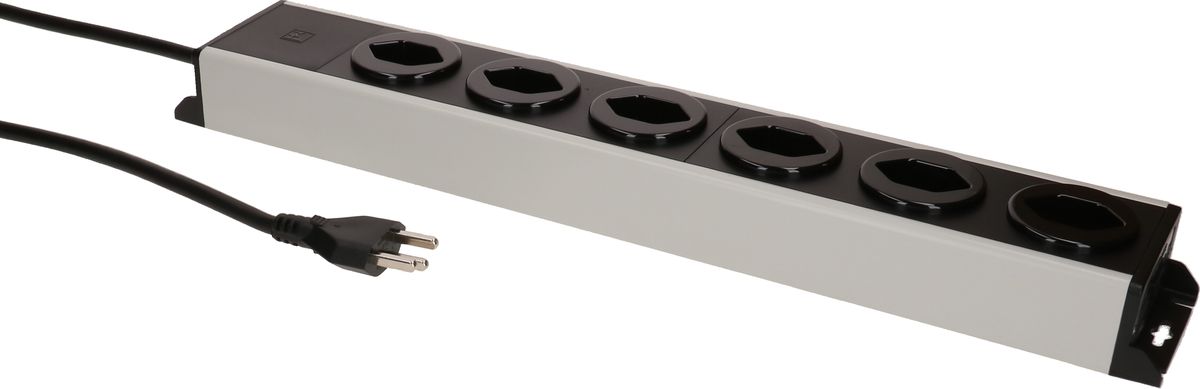Steckdosenleiste Power Line 6x Typ 23 grau/schwarz 5.0m
