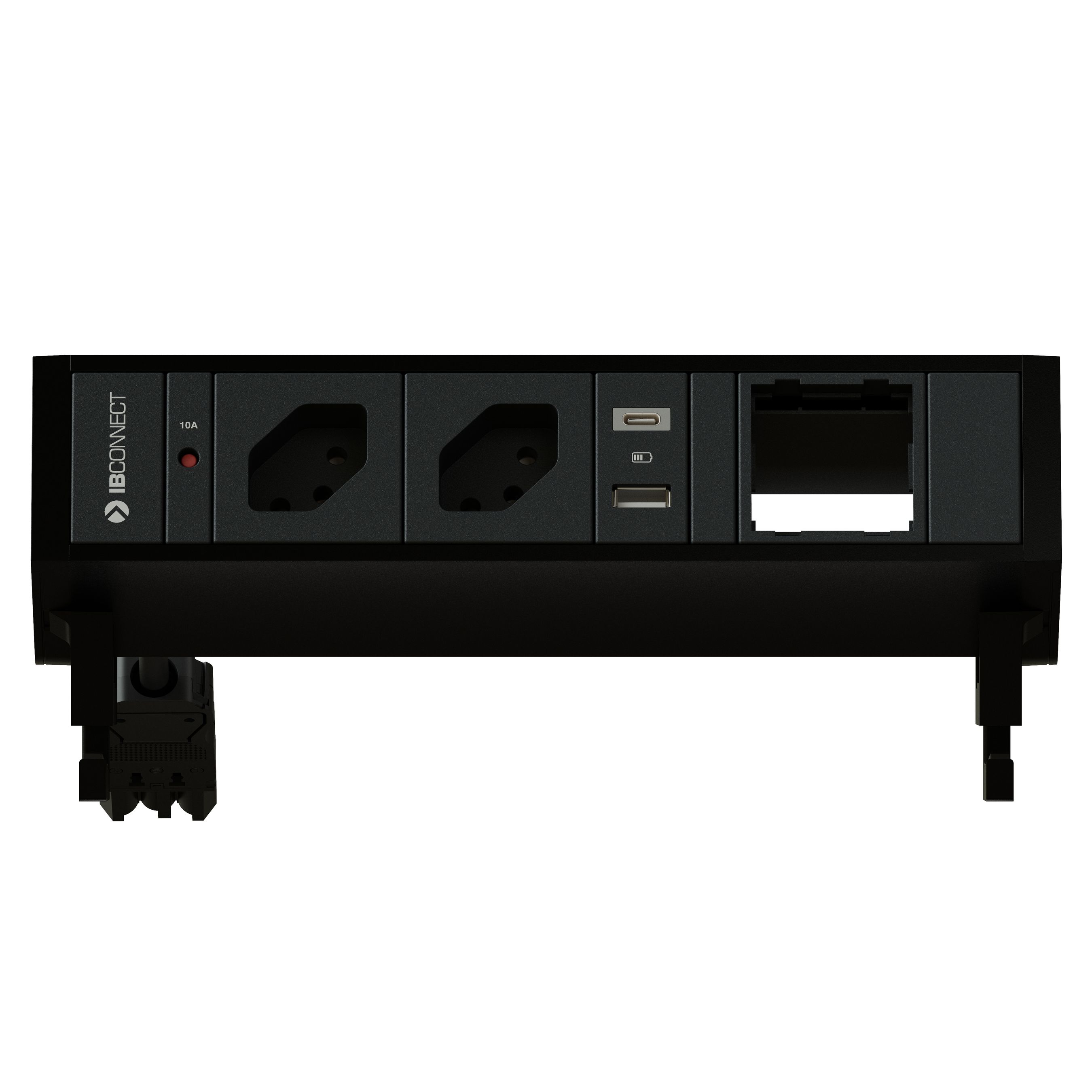 SUPRA presa multipla nero 2x tipo 13 1x USB-A/C 1x modulo vuoto