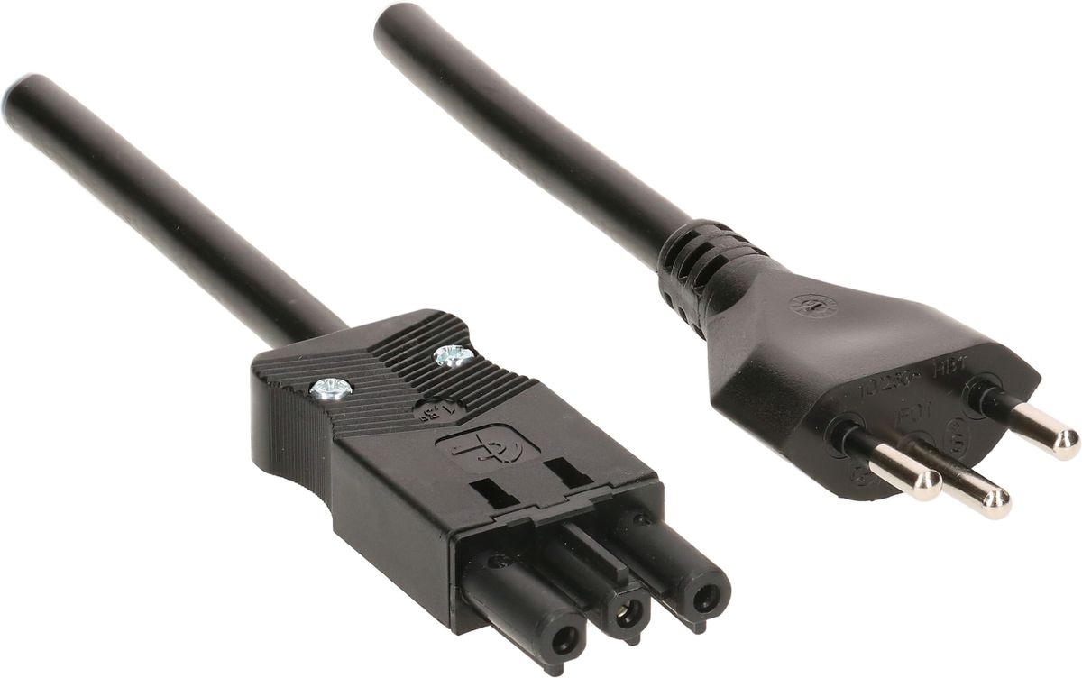 câble de raccordement TD H05VV-F3G1.5 1.5m noir type 12 / AC 166