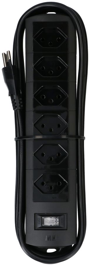 Steckdosenleiste Prime Line 6x Typ 13 schwarz Schalter 5m