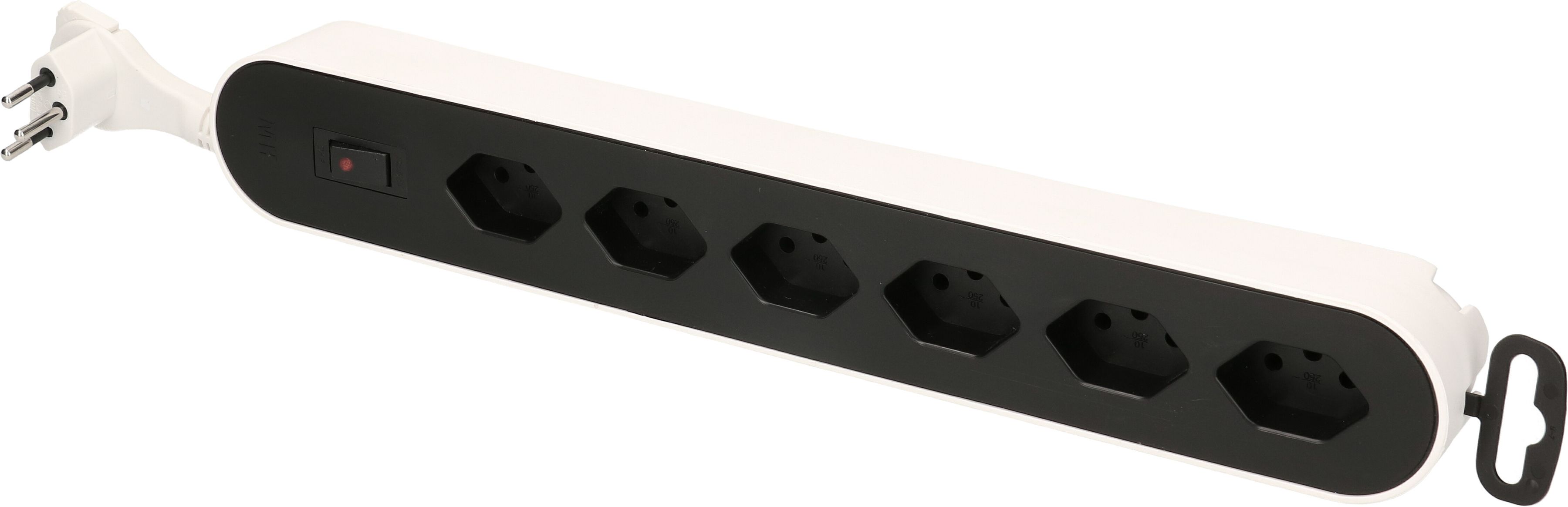 Multi Socket Design Line 6x Typ 13 90° white/black