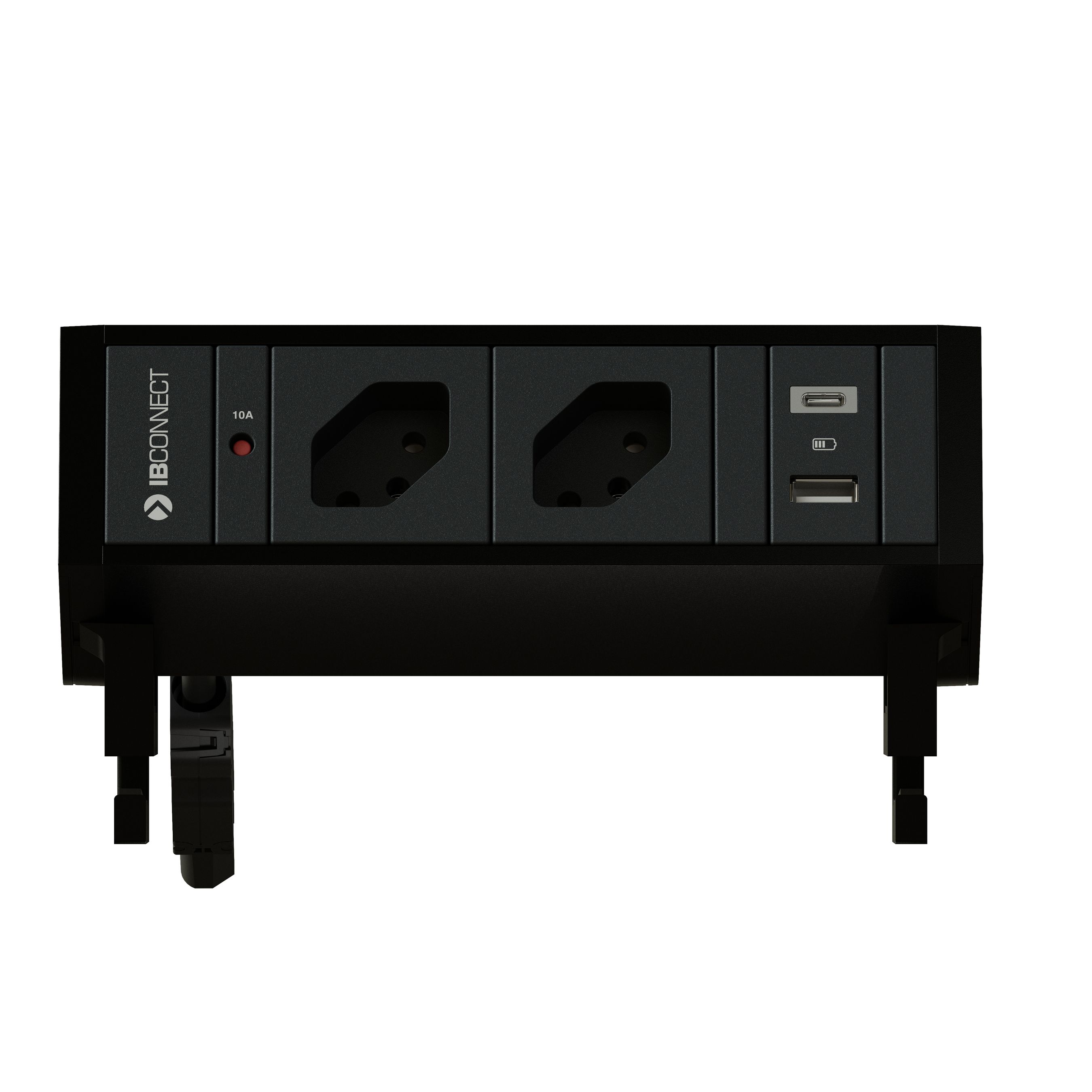 SUPRA bloc multiprise noir 2x type 13 1x USB-A/C
