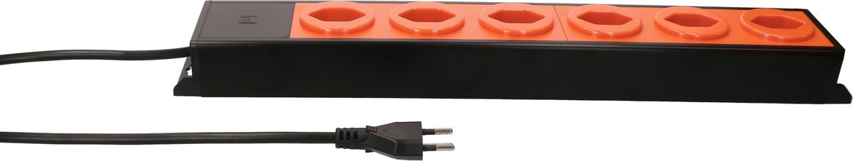 Steckdosenleiste Power Line 6x Typ 13 schwarz/orange 3.0m