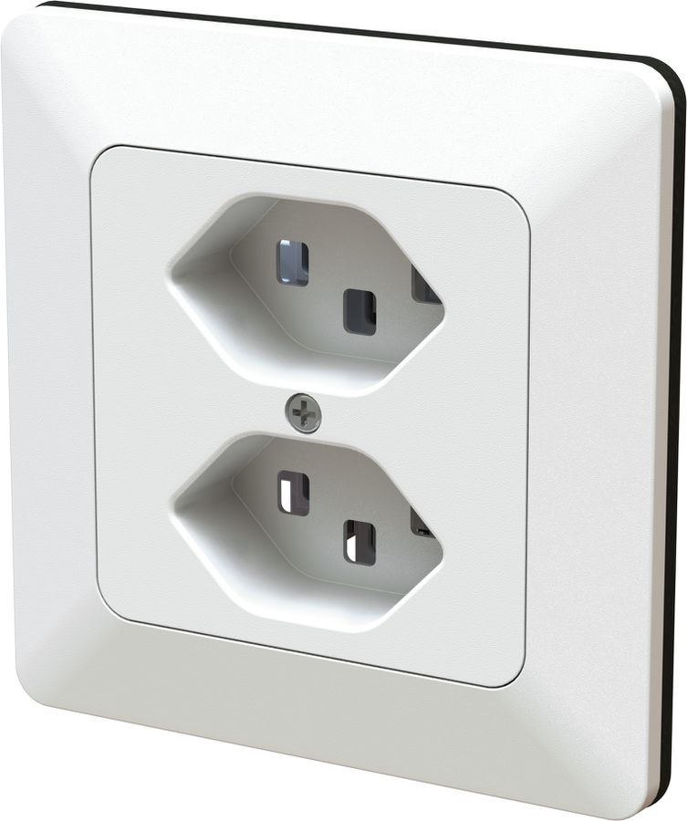 Flush-type wall socket 2x type 23 white