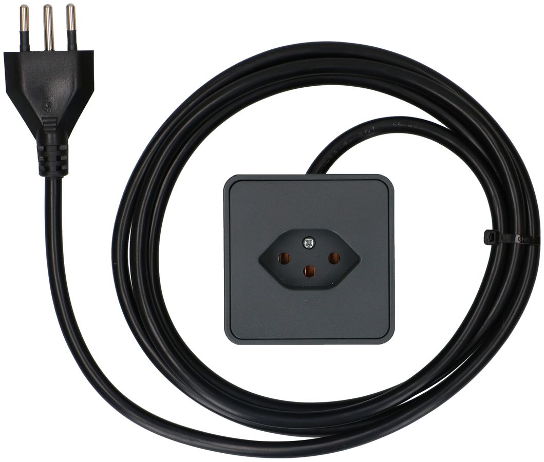 presa aggiuntiva per mobili 1x tipo 13 antracite 2m tipo 12