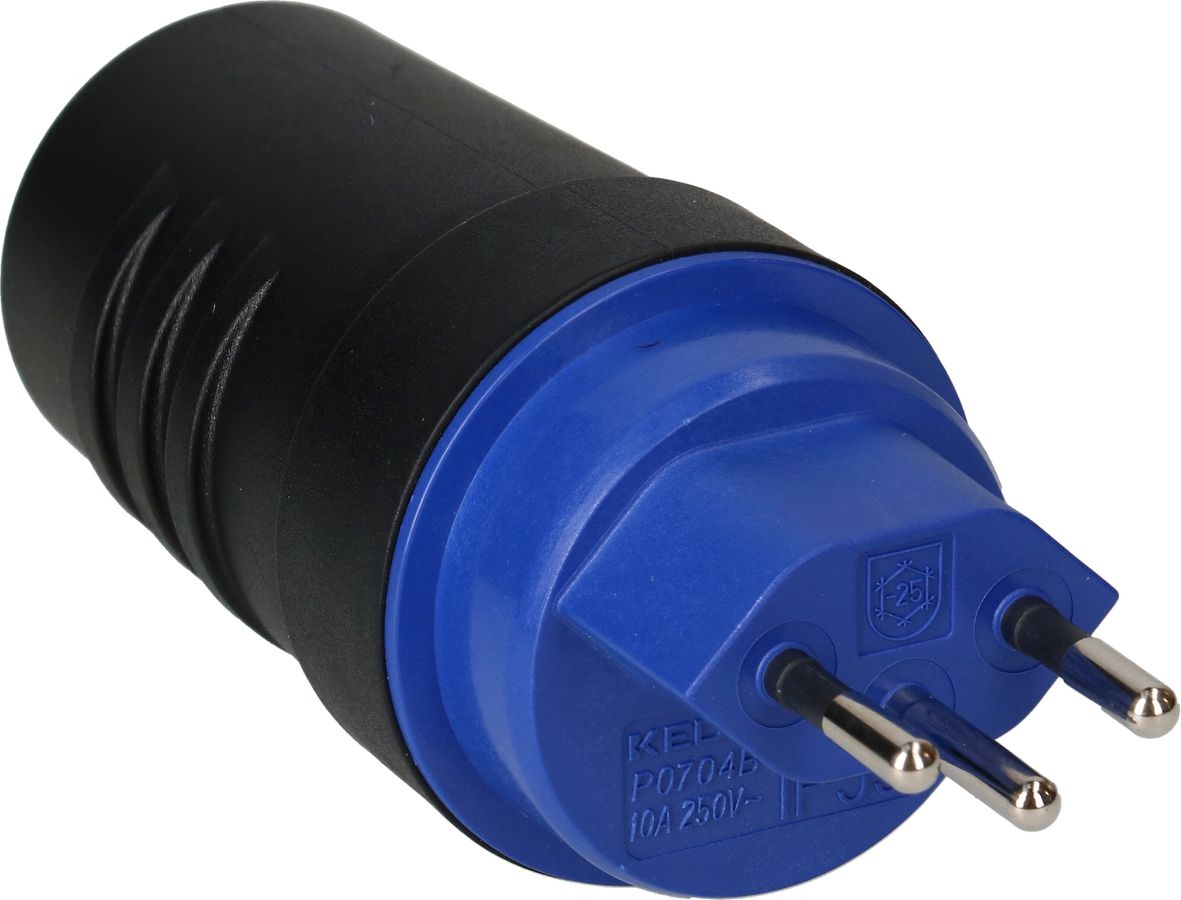 fiche type 13 3 pôles noir/bleu IP55