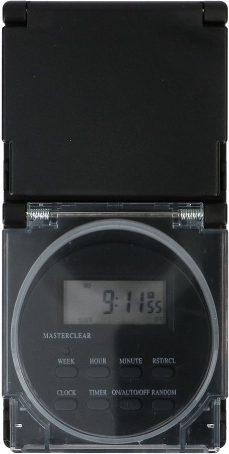 Zeitschaltuhr digital schwarz IP55