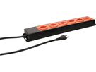 Steckdosenleiste Power Line 6x Typ 23 schwarz/orange 3.0m