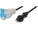 CEE câble adaptateur H07RN-F3G1.5 0.5m noir type 23 IP55/CEE16-3