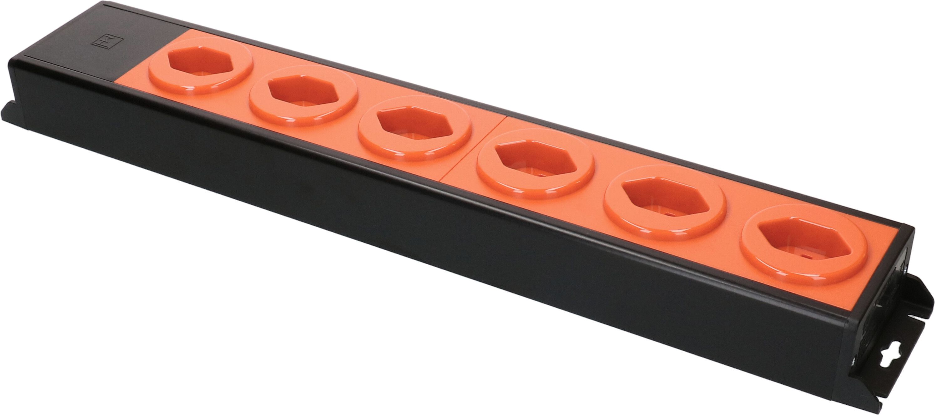 Steckdosenleiste Power Line 6x Typ 23 schwarz/orange