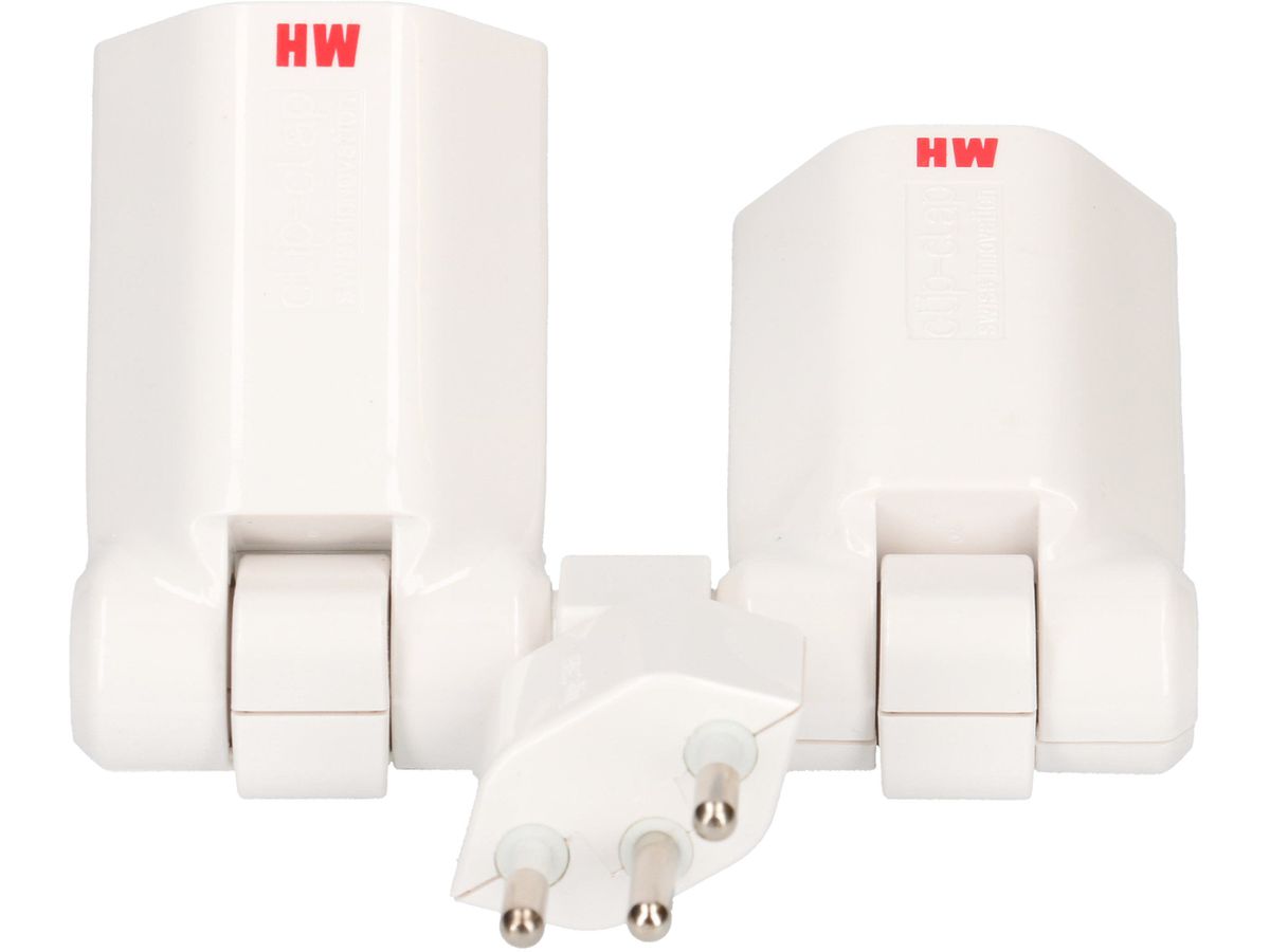 Abzweigstecker clip-clap 2x Typ 13 3-polig weiss BS