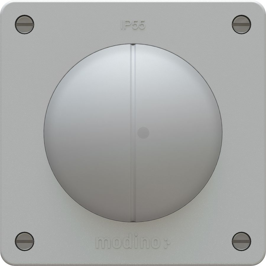 pulsante doppio NA/NC 1x illuminato INC exo IP55 grigio luce
